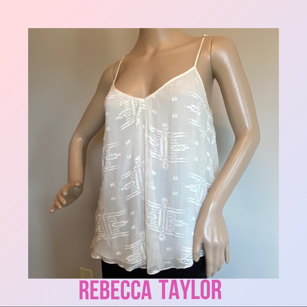 Rebecca Taylor embroidered silk top sz 6